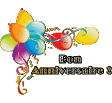 Messagi Francese Bon Anniversaire Ballons - Confetis 002 