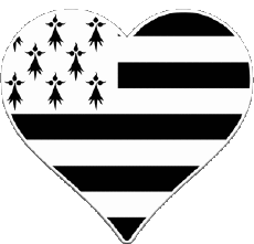 Banderas Francia Regiones Bretaña Corazón 