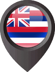 Banderas América U.S.A - Estados Hawaii Marcador de ubicación 