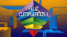 Messages Espagnol Feliz Cumpleaños Abstracto - Geométrico Fond Animé 002 