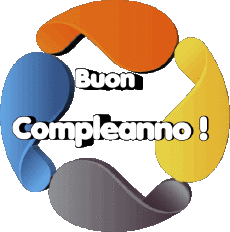 Messages Italien Buon Compleanno Astratto - Geometrico Fond Transparent 011 