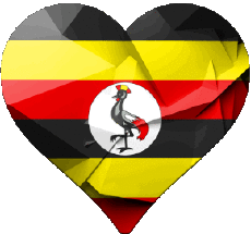 Fahnen Afrika Uganda Herz 
