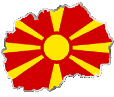 Banderas Europa Macedonia Mapa 