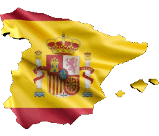 Fahnen Europa Spanien Karte 