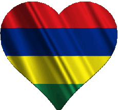 Banderas África Isla mauricio Corazón 