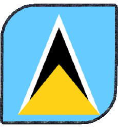 Drapeaux Amériques Sainte Lucie Carré 