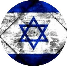 Drapeaux Asie Israël Rond 