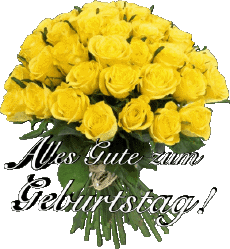 Messages German Alles Gute zum Geburtstag Blumen Transparent Background 015 