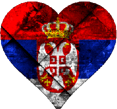 Bandiere Europa Serbia Cuore 