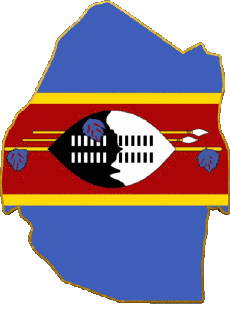 Drapeaux Afrique Eswatini carte 