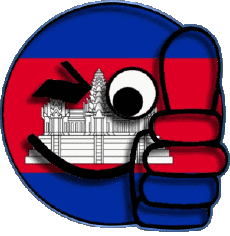 Drapeaux Asie Cambodge Smiley - OK 