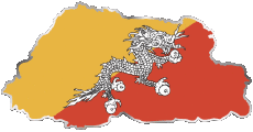 Fahnen Asien Bhutan Verschiedene 