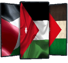 Drapeaux Asie Jordanie Forme 02 