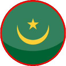 Drapeaux Afrique Mauritanie Rond 