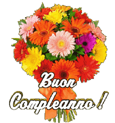 Nachrichten Italienisch Buon Compleanno Floreale Transparenter Hintergrund 003 