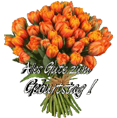 Mensajes Alemán Alles Gute zum Geburtstag Blumen Fondo transparente 012 