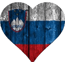 Drapeaux Europe Slovénie Coeur 