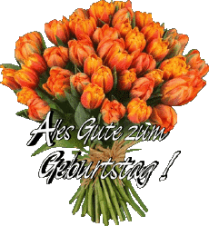 Messages Allemand Alles Gute zum Geburtstag Blumen Fond Transparent 012 