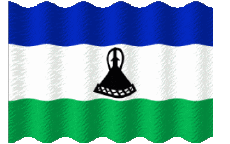 Fahnen Afrika Lesotho Welligkeit 