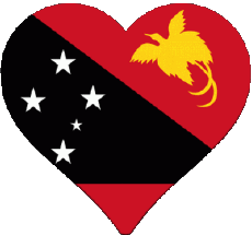 Banderas Oceanía Papúa Nueva Guinea Corazón 