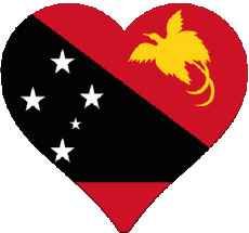Bandiere Oceania Papua Nuova Guinea Cuore 