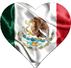 Flags America Mexico Heart 