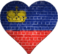 Drapeaux Europe Liechtenstein Coeur 