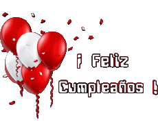 Messages Spanish Feliz Cumpleaños Globos - Confeti 003 