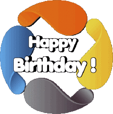 Messagi Inglese Happy Birthday Abstract - Geometric Sfondo trasparente 011 