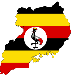 Fahnen Afrika Uganda Karte 