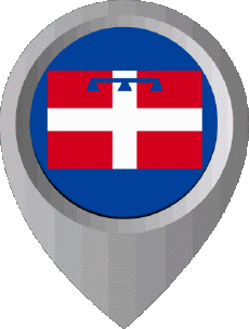 Drapeaux Europe Italie Piémont Epingle de Localisation 