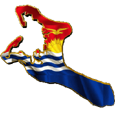 Flags Oceania Kiribati Map 
