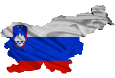 Fahnen Europa Slowenien Karte 