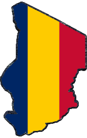 Drapeaux Afrique Tchad Carte 