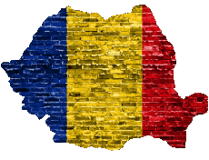 Banderas Europa Rumania Mapa 