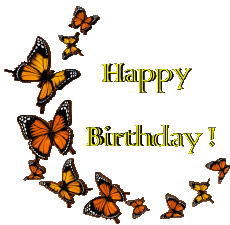 Nachrichten Englisch Happy Birthday Butterflies 009 