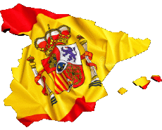 Bandiere Europa Spagna Carta Geografica 