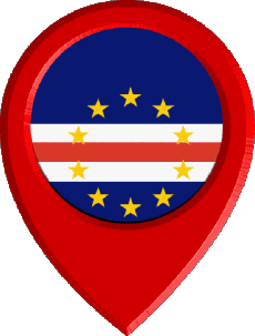 Fahnen Afrika Kap Verde Standort-Pin 