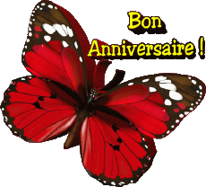 Messages French Bon Anniversaire Papillons Transparent Background 004 