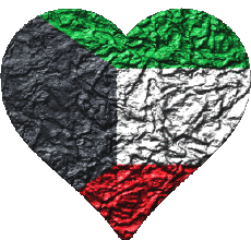 Bandiere Asia Kuwait Cuore 