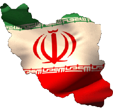Flags Asia Iran Map 