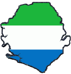 Banderas África Sierra Leone Mapa 