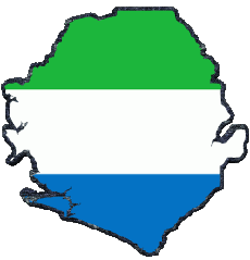 Bandiere Africa Sierra Leone Carta Geografica 