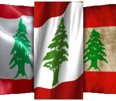Fahnen Asien Libanon Form 