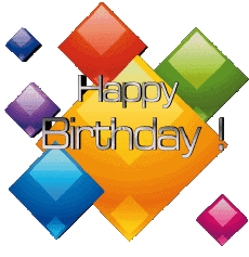 Nachrichten Englisch Happy Birthday Abstract - Geometric Transparenter Hintergrund 014 