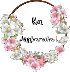 Mensajes Francés Bon Anniversaire Floral 017 