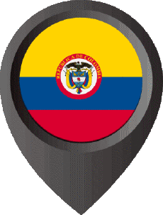 Drapeaux Amériques Colombie Epingle de Localisation 