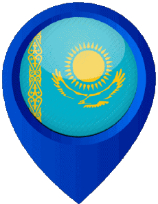 Drapeaux Asie Kazakstan Epingle de Localisation 