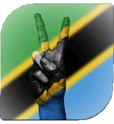 Drapeaux Afrique Tanzanie Carré 