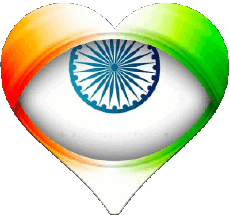 Flags Asia India Heart 